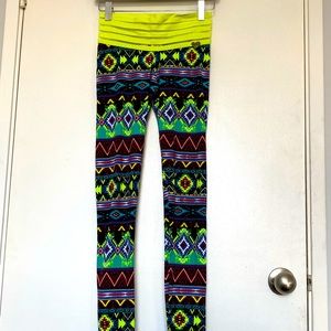 Neon Aztec Print Leggings
